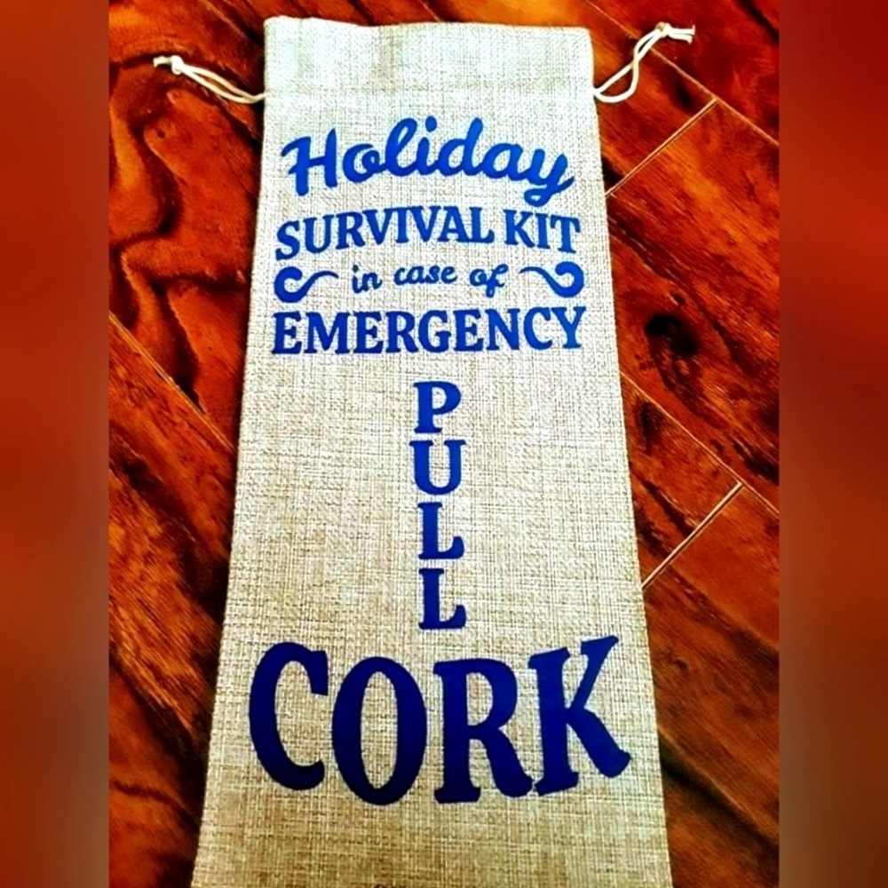 Handmade Burlap Jute Custom Wine Bag